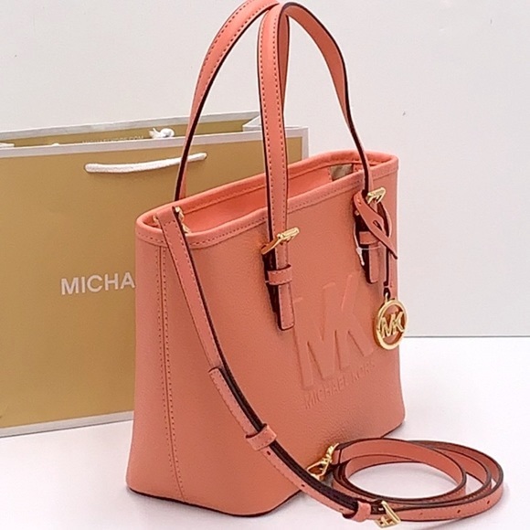 MICHAEL KORS XSMALL CARRYALL CONVERTIBLE TOP ZIP TOTE SHERBERT COLOR - Picture 4 of 16